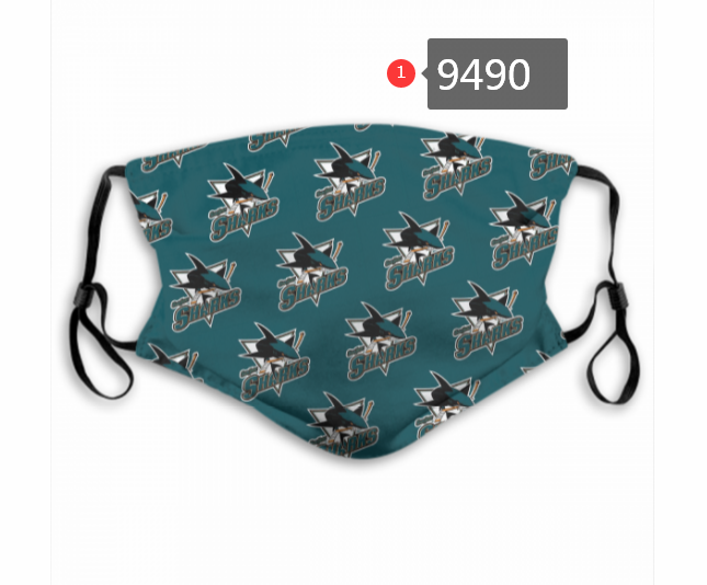 New 2020 NHL San Jose Sharks #6 Dust mask with filter->nhl dust mask->Sports Accessory